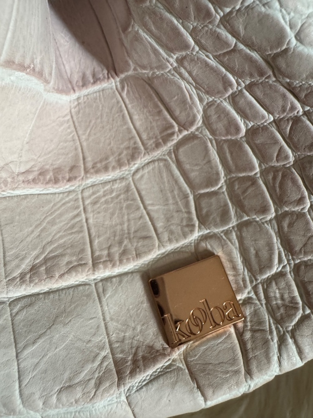 Kooba Bag Sabrina Blush Pink Croc-Print Tote Crocodile Gossip Girl purse NWT - Picture 7 of 16